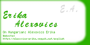 erika alexovics business card